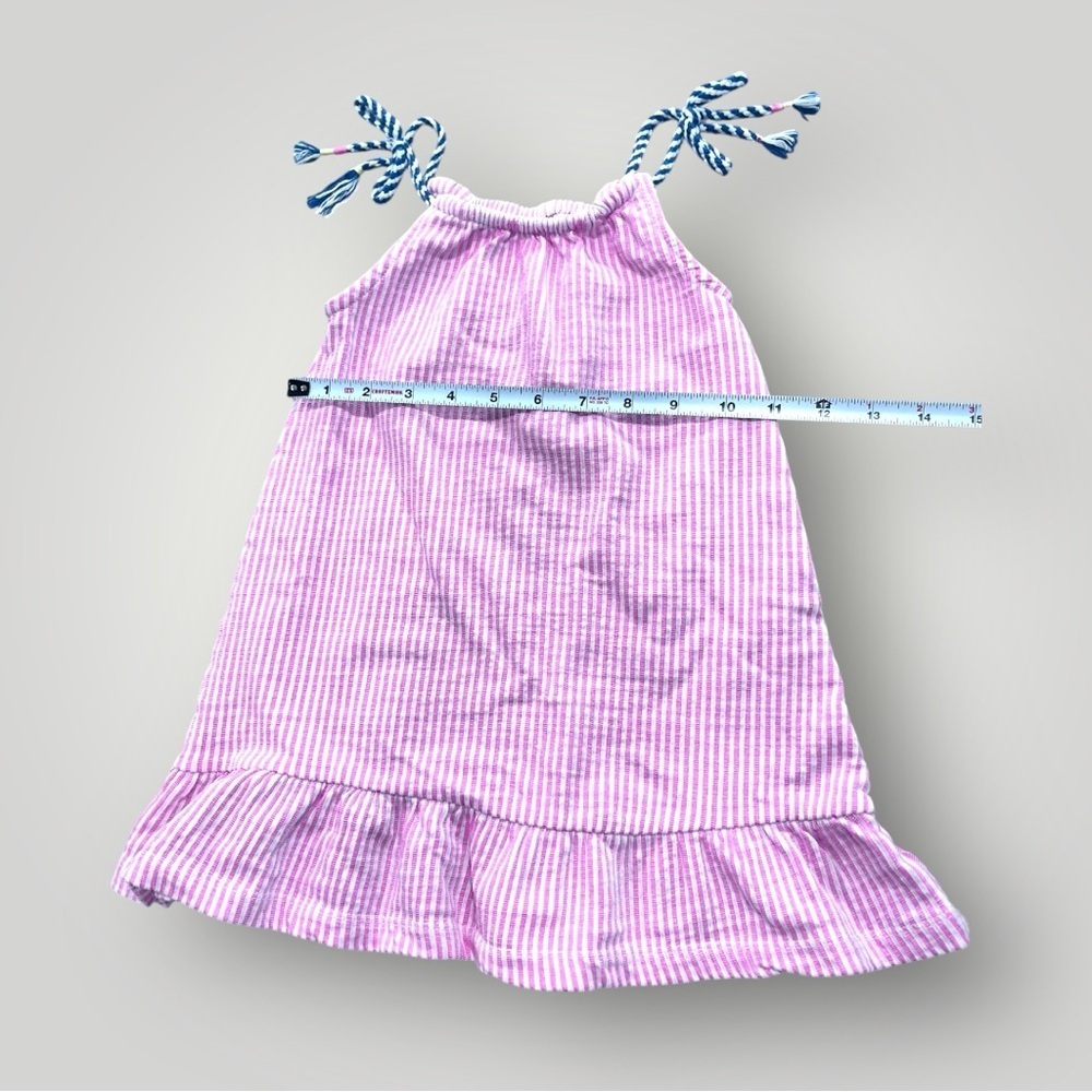 Vince Comuto Pink Striped Tassel Tie Tank Dress Kids - Picture 4 of 10